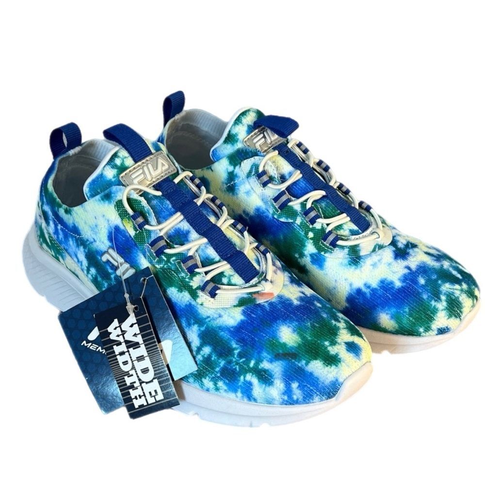 * Fila Blue and Green Tie-Dye Shoes
